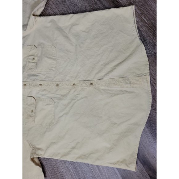 L.L.Bean Men's XL REG Casual Button Shirt Yellow 100% Cotton Chest Pockets SS - Picture 5 of 9